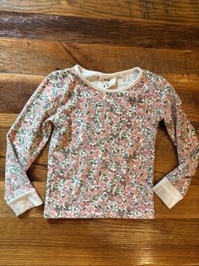 Timo and Violet Floral Peach & Green Long-Sleeve Kids Top size 3